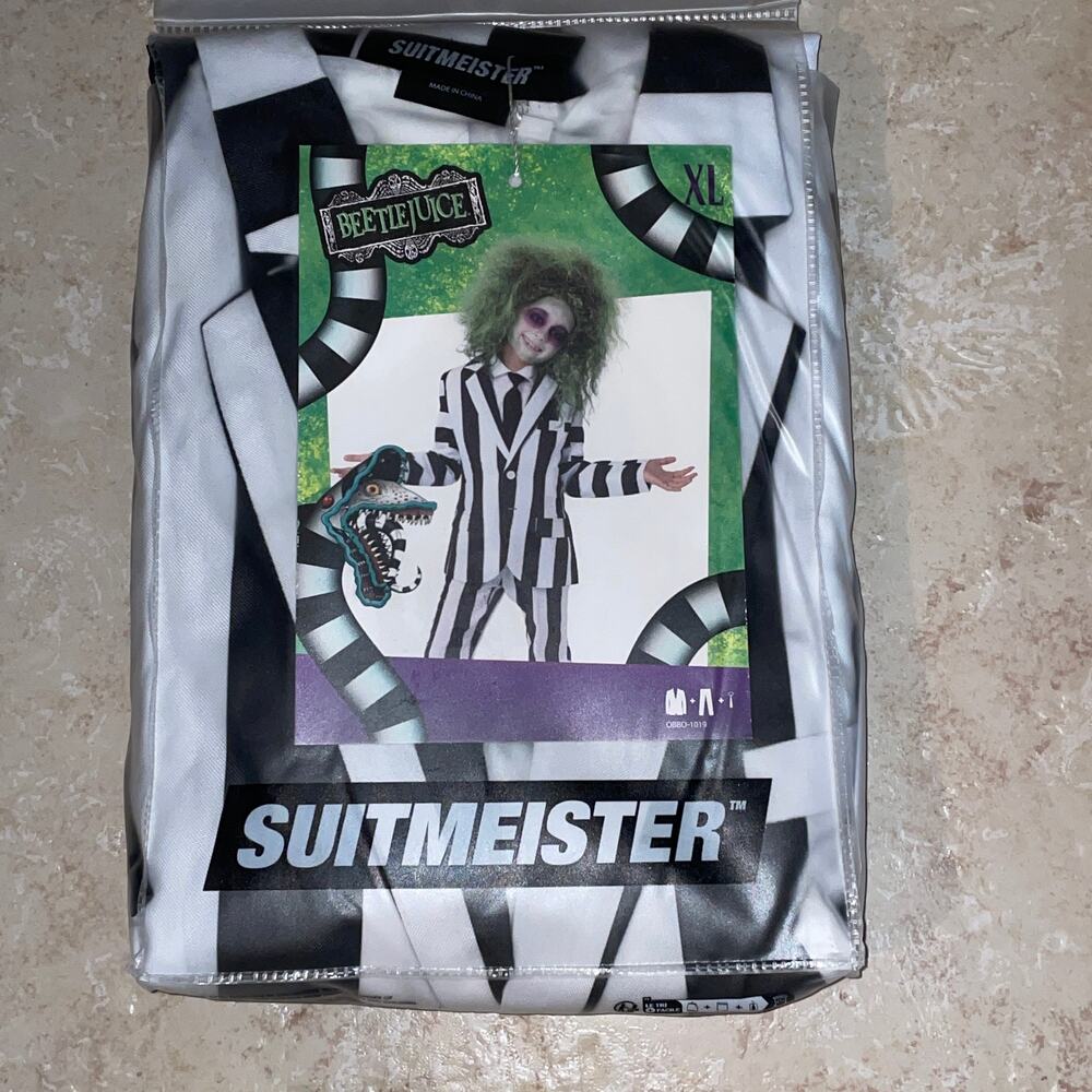 KIDS BEETLEJUICE SUITMEISTER 3 PC COSTUME SIZE XL NEW